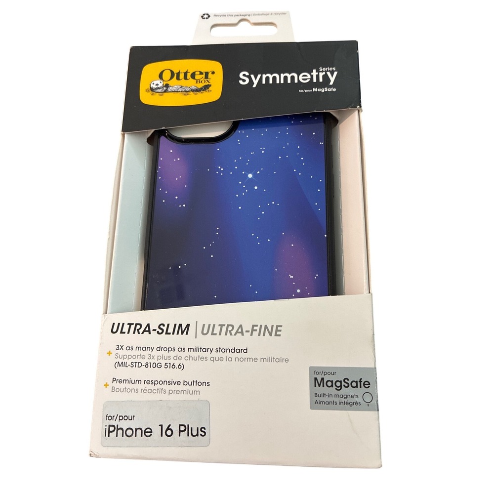 OtterBox Symmetry Series iPhone 16 Pro Case MagSafe Stardust Galaxy Blue Purple